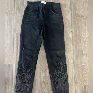 Current/Elliott VINTAGE BELMONT Embellished Slim Crop Boyfriend Jeans 24